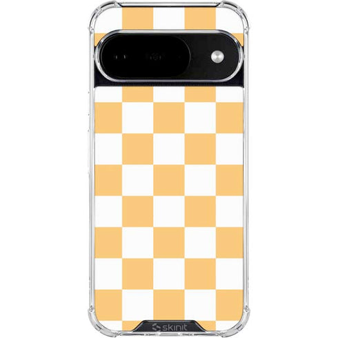 Yellow and White Checkerboard Google Pixel 10 Clear Case